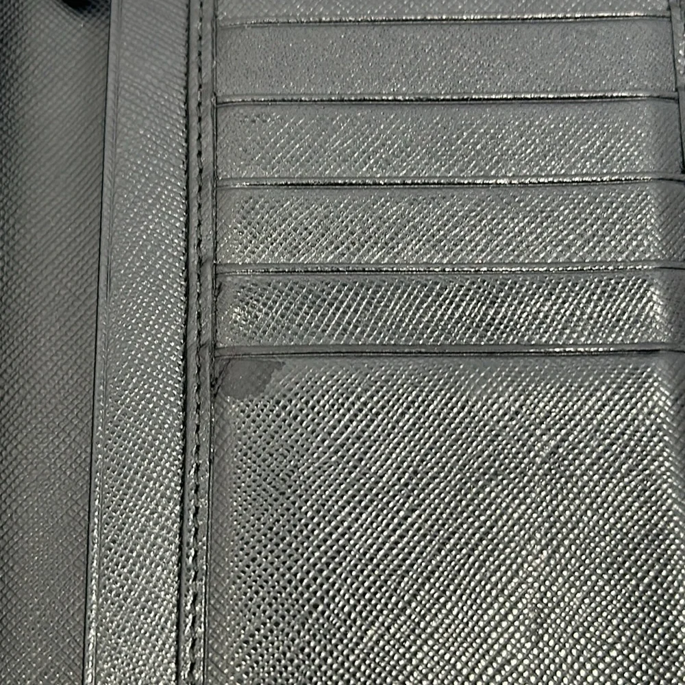 Authentic PRADA Men's Saffiano Leather Bi-Fold Long Wallet- Black